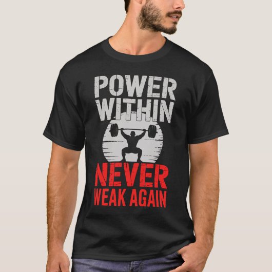 Power Within Bodybuilder Motivation Tee Tシャツ (正面)