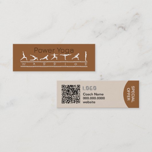 Power Yoga名刺 スキニー名刺 (正面/裏面)