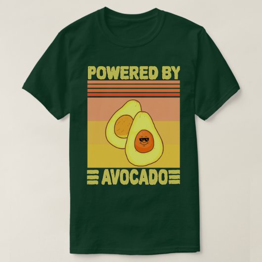 Powered Byアボカドレトロ Tシャツ (デザイン正面)