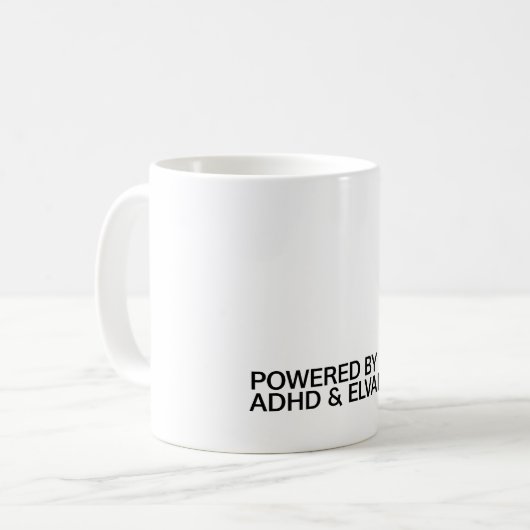 Powered By ADHD & Elvanse コーヒーマグカップ (正面左)