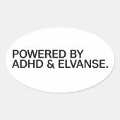  Powered By ADHD & Elvanse  | Sticker 楕円形シール (正面)