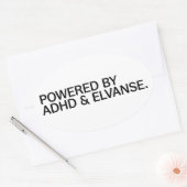 Powered By ADHD & Elvanse | Sticker 楕円形シール (封筒)
