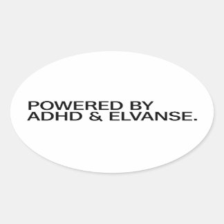  Powered By ADHD & Elvanse  | Sticker 楕円形シール