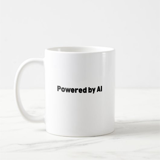 Powered by AI Mug – AI-Themed Gift for Techies コーヒーマグカップ (左)