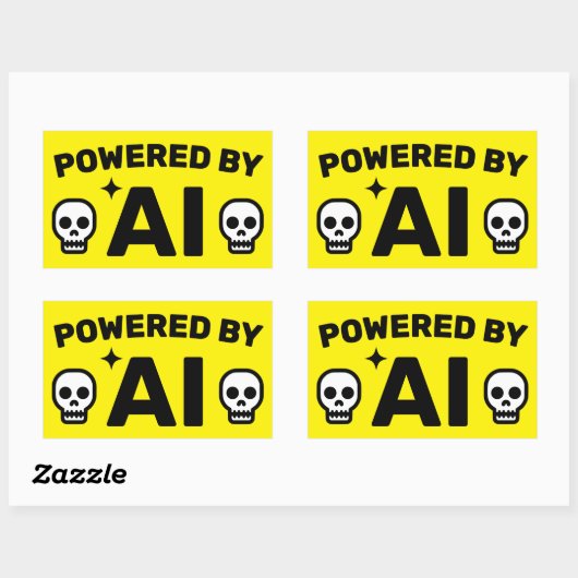 Powered by AI™ Stickers 長方形シール (シート)