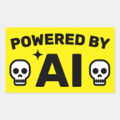 Powered by AI™ Stickers 長方形シール (正面)