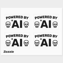 Powered by AI™ Stickers 長方形シール