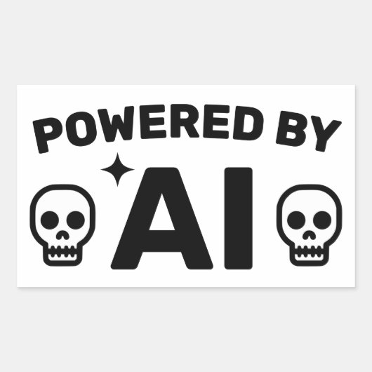 Powered by AI™ Stickers 長方形シール (正面)