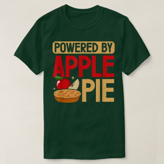Powered By Apple Pieベーキングベーカー感謝祭Des Tシャツ (デザイン正面)