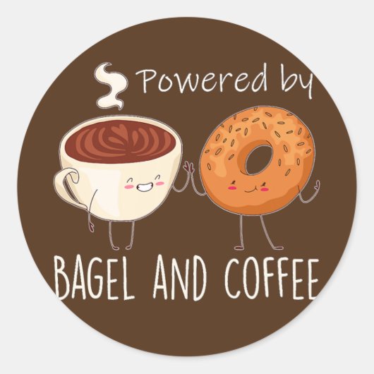 Powered by Bagel and Coffee Bagel lover Baking  ラウンドシール (正面)