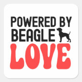 Powered By Beagle Love スクエアシール (正面)