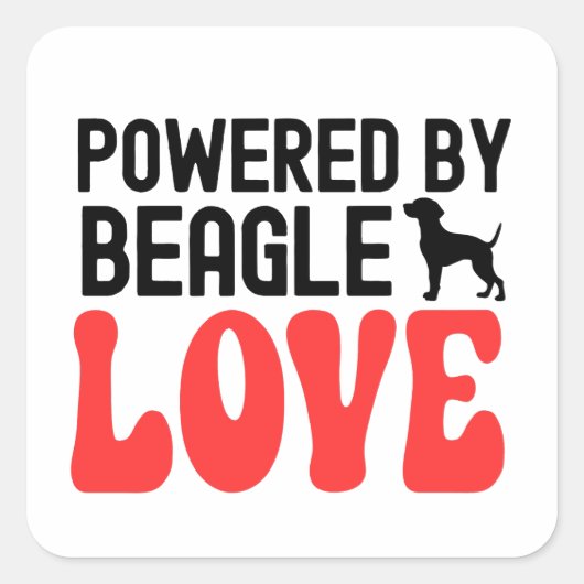 Powered By Beagle Love スクエアシール (正面)