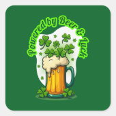 Powered by Beer St Patrick’s Day - Autocolante スクエアシール (正面)