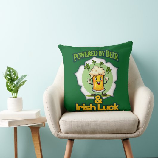 Powered by Beer St Patrick’s Day Shirt – almofada クッション (椅子)