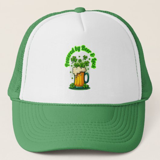 Powered by Beer St Patrick’s Day Shirt – boné キャップ (正面)
