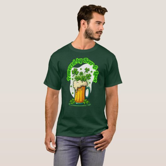 Powered by Beer St Patrick’s Day Shirt – camiseta Tシャツ (正面フル)