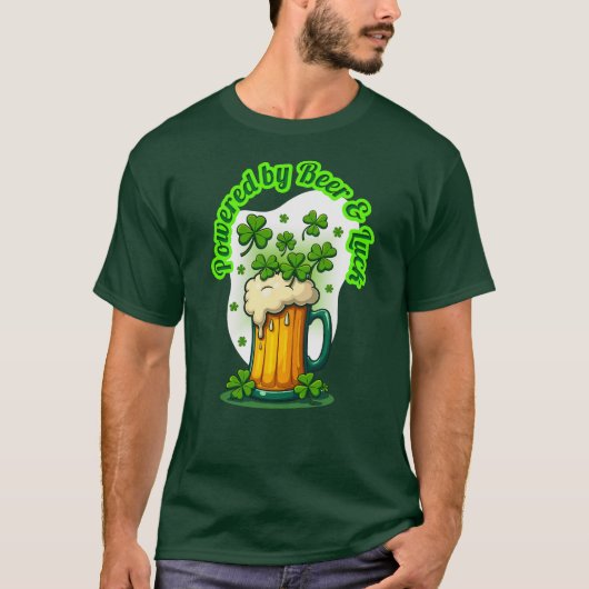Powered by Beer St Patrick’s Day Shirt – camiseta Tシャツ (正面)