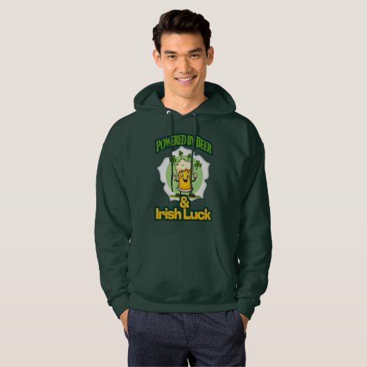 Powered by Beer St Patrick’s Day Shirt – Moletons パーカ (正面フル)