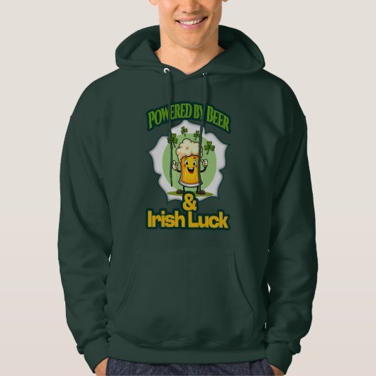 Powered by Beer St Patrick’s Day Shirt – Moletons パーカ (正面)