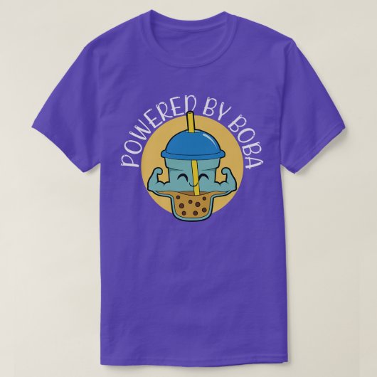 Powered By Boba Bubble Tea 1527 Tシャツ (デザイン正面)