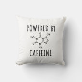 Powered By Caffeine – コーヒおもしろいー引用文 クッション (正面)