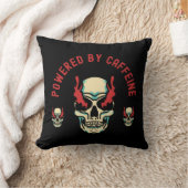 Powered by Caffeine -スカルエネルギー クッション (ブランケット)