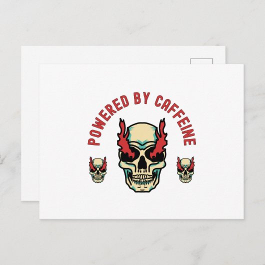 Powered by Caffeine -スカルエネルギー ポストカード (正面/裏面)