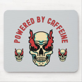 Powered by Caffeine -スカルエネルギー マウスパッド