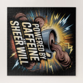 Powered By Caffeine And Sheer Will ジグソーパズル (横)