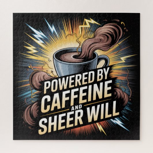 Powered By Caffeine And Sheer Will ジグソーパズル (縦)