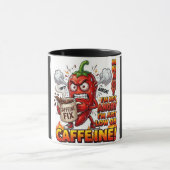 Powered By Caffeine Combo コーヒーマグ | 冗談コーヒー マグカップ (中央)