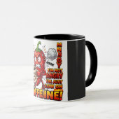 Powered By Caffeine Combo コーヒーマグ | 冗談コーヒー マグカップ (正面右)