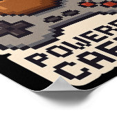 Powered By Caffeine Pixel Art Gamer Coffee Lover G ポスター (角)