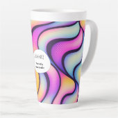 Powered by Chaos & Coffee – Personalized Colorful カフェラテマグ (右アングル)