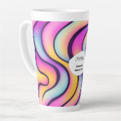 Powered by Chaos & Coffee – Personalized Colorful カフェラテマグ (左アングル)