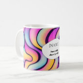 Powered by Chaos & Coffee – Personalized Colorful コーヒーマグカップ (正面左)