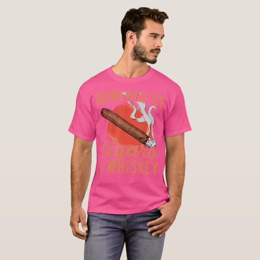 Powered By Cigars Whiskey For A Cigar Expert Tシャツ (正面フル)