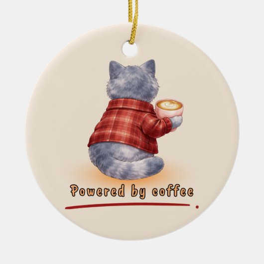 Powered by Coffee セラミックオーナメント (正面)