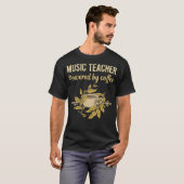 Powered By Coffee – ミュージック先生 Tシャツ (正面フル)