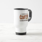 Powered By Coffee レトロ70年代風タイポグラフィ トラベルマグ (正面右)