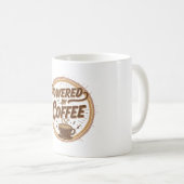 Powered By Coffee」「ヴィンテージレトロコーヒー愛好家 コーヒーマグカップ (正面右)