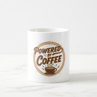 Powered By Coffee」「ヴィンテージレトロコーヒー愛好家 コーヒーマグカップ
