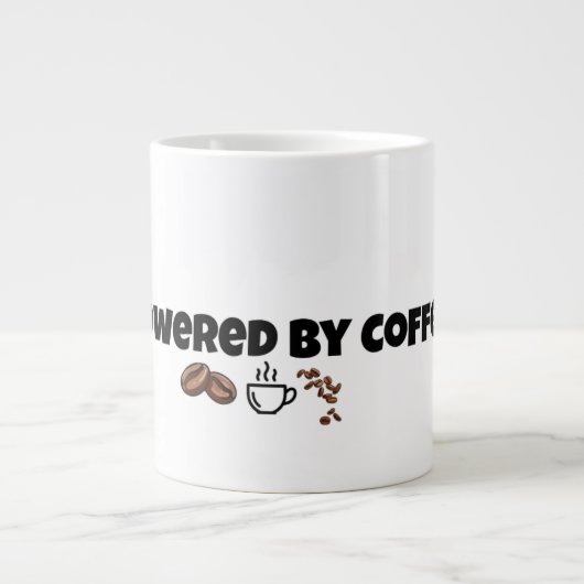 Powered By Coffee 面白いコーヒー愛好家ジャイアントマグ ジャンボコーヒーマグカップ (正面)
