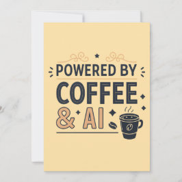 Powered by Coffee & AI Retro Tech Vector シーズンカード