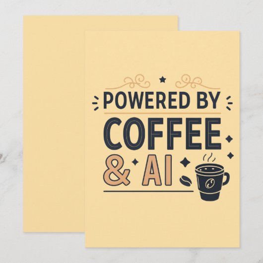 Powered by Coffee & AI Retro Tech Vector シーズンカード (正面/裏面)