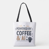 Powered by Coffee & AI Retro Tech Vector トートバッグ (裏面)