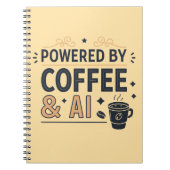 Powered by Coffee & AI Retro Tech Vector ノートブック (正面)