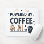 Powered by Coffee & AI Retro Tech Vector マウスパッド (マウス)