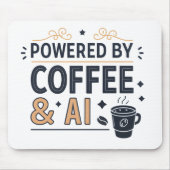 Powered by Coffee & AI Retro Tech Vector マウスパッド (正面)