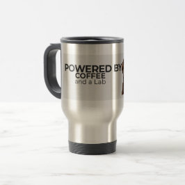 Powered by Coffee and a Lab Stainless Travel Mug トラベルマグ